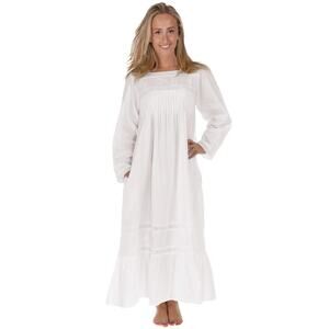 The 1 For U Womens Victorian Eyelet Cotton White Nightgown Large